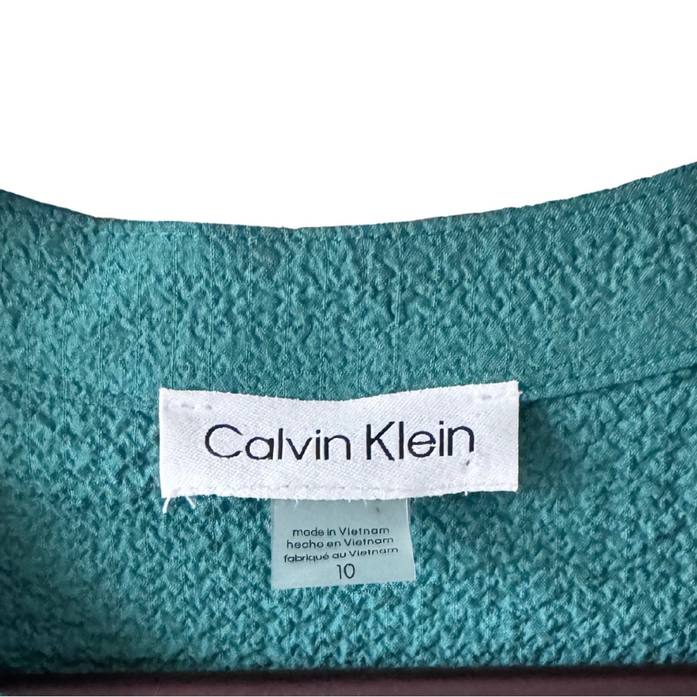 Calvin Klein - Teal Popover Tie Midi Dress - Picture 2 of 6
